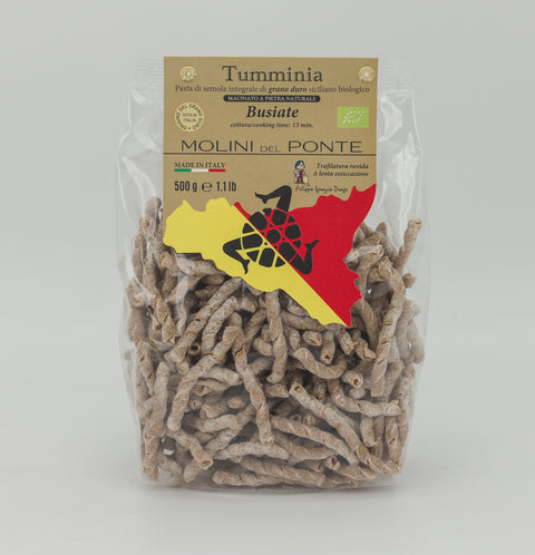 "BUSIATE" PASTA di SEMOLA INTEGRALE BIO "TUMMINIA" - 500 GR