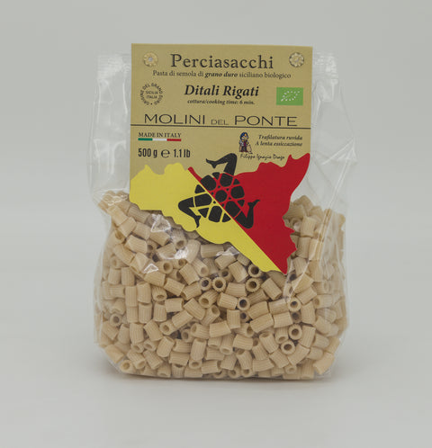 "DITALI RIGATI" PASTA di SEMOLA di GRANO DURO BIO PERCIASACCHI - 500 GR