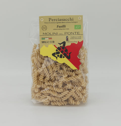"FUSILLI" PASTA di SEMOLA BIO "PERCIASACCHI" - 500 GR