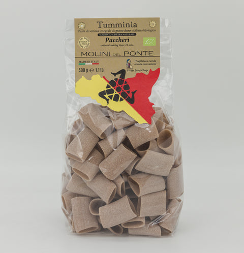 "PACCHERI" PASTA di SEMOLA INTEGRALE BIO "TUMMINIA" - 500 GR