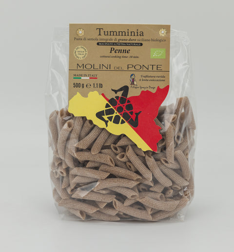 "PENNE RIGATE" PASTA di SEMOLA INTEGRALE BIO "TUMMINIA" - 500 GR