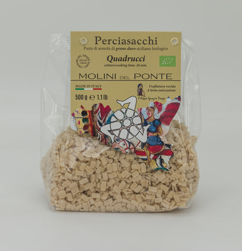 "QUADRUCCI" PASTA di SEMOLA di GRANO DURO BIO PERCIASACCHI - 500 GR