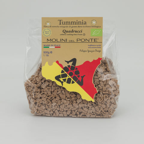 "QUADRUCCI" PASTA di SEMOLA INTEGRALE BIO "TUMMINIA" - 500 GR