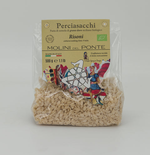 "RISONI" PASTA di SEMOLA di GRANO DURO BIO PERCIASACCHI - 500 GR